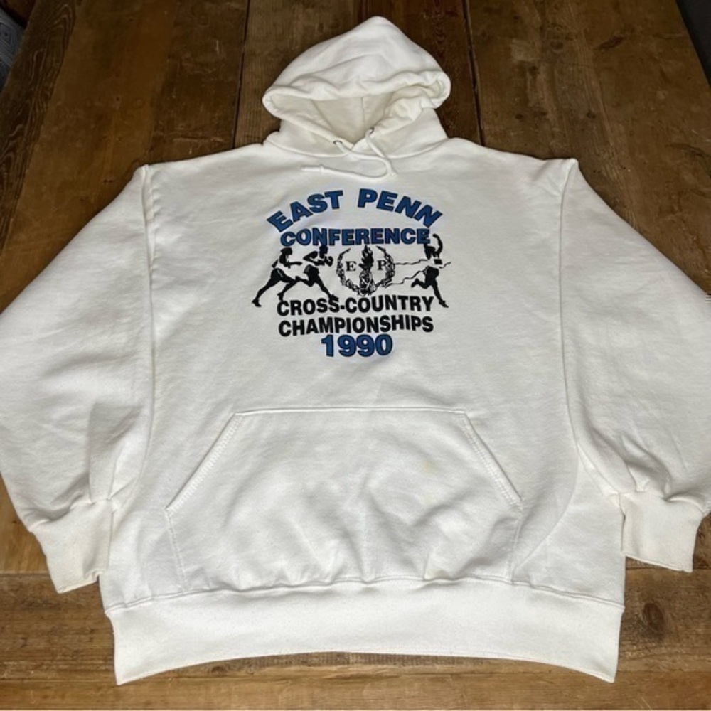 Vintage 90s East Penn Conference Cross Country Hoodie Jerzees USA 50-50 Liberty